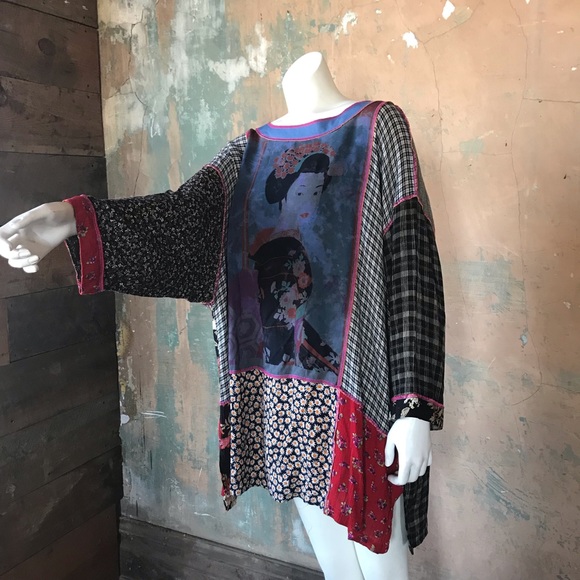 Surya II tunic artsy funky festival multi pattern - Picture 4 of 6